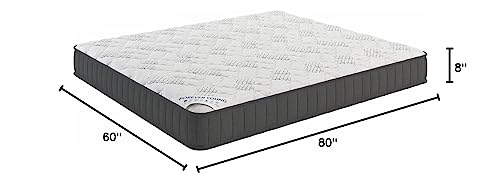 9 Inch Queen Size Hybrid Mattress in a Box, Medium Firm Bed with Pocketed Coils & CertiPUR-US Foam, Made in USA, Fiberglass-Free