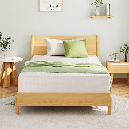 8 Inch Queen Memory Foam Mattress | Medium Firm with Cooling Green Tea Gel | Pressure Relief | CertiPUR-US Certified | White 80"x60"