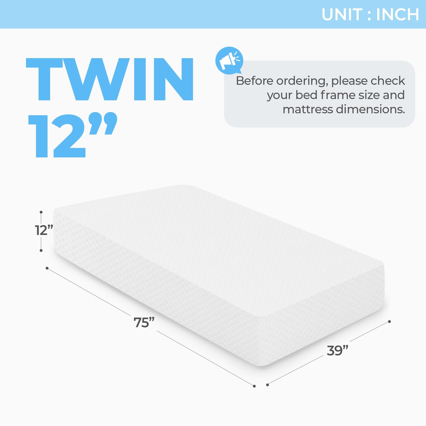8 Inch Twin XL Medium Firm Gel Memory Foam Mattress in a Box, Cooling Bed with Pressure Relief, Removable Soft Cover, CertiPUR-US Certified, Fiberglass-Free