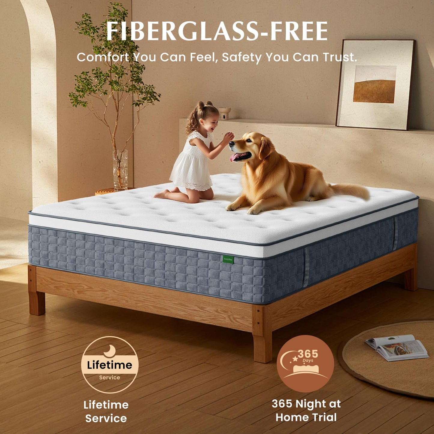 12 Inch King Size Hybrid Memory Foam Mattress in a Box, Pocket Springs for Motion Isolation & Silent Sleep, Medium Firm Bed with Pressure Relief