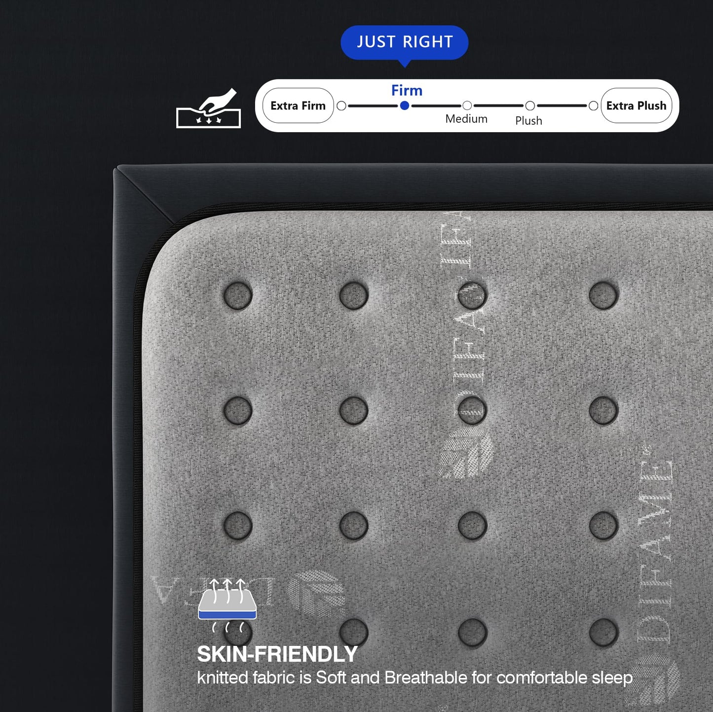 16 Inch Queen Size Hybrid Mattress in a Box, Firm Bed with Gel Memory Foam & Pocket Springs, Breathable Cooling Fabric, Pressure & Back Pain Relief, Edge Support