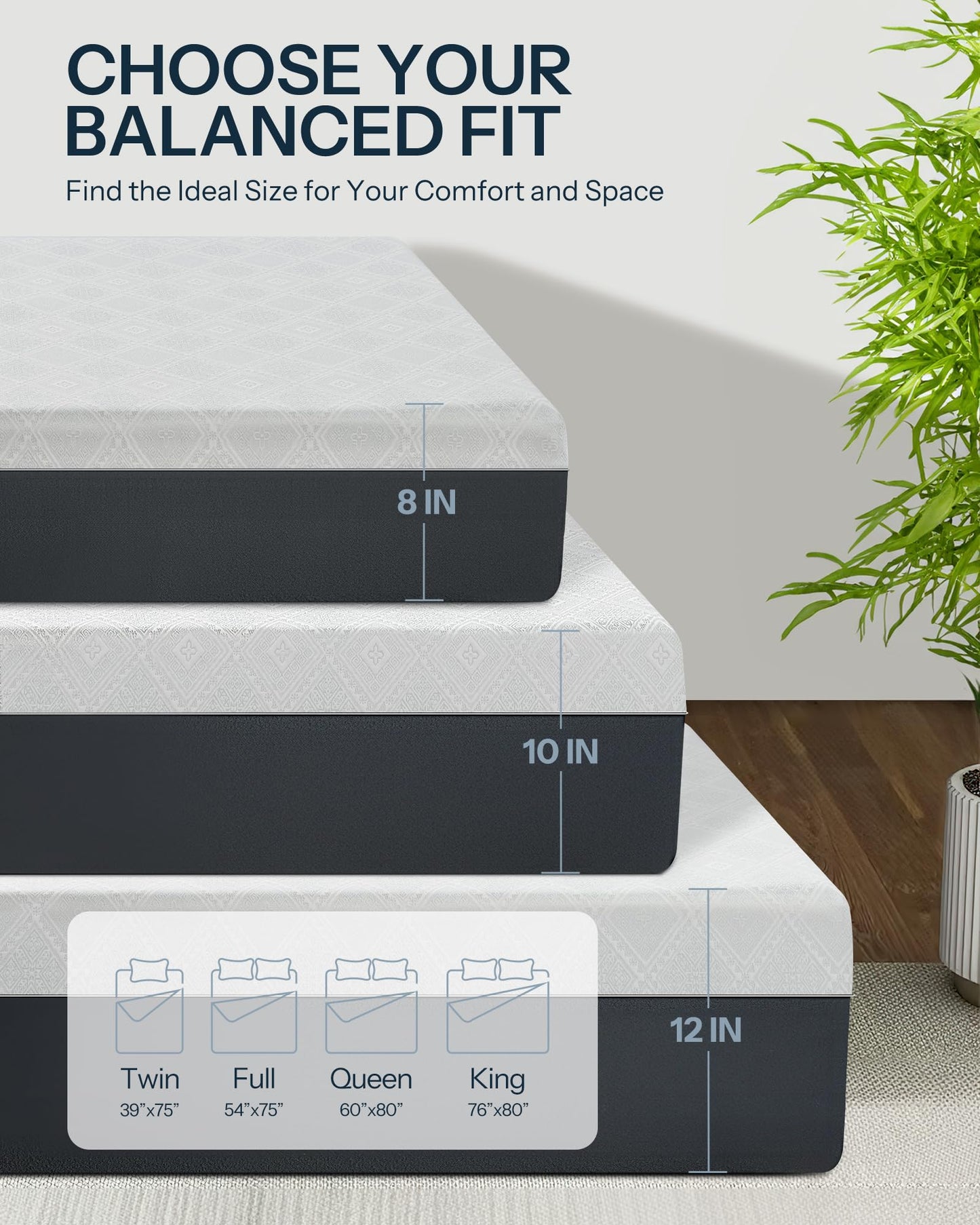 10 Inch Full Size Cooling Gel Memory Foam Mattress in a Box, Medium Firm Bed for Pressure Relief & Motion Isolation, CertiPUR-US Certified, Made in USA