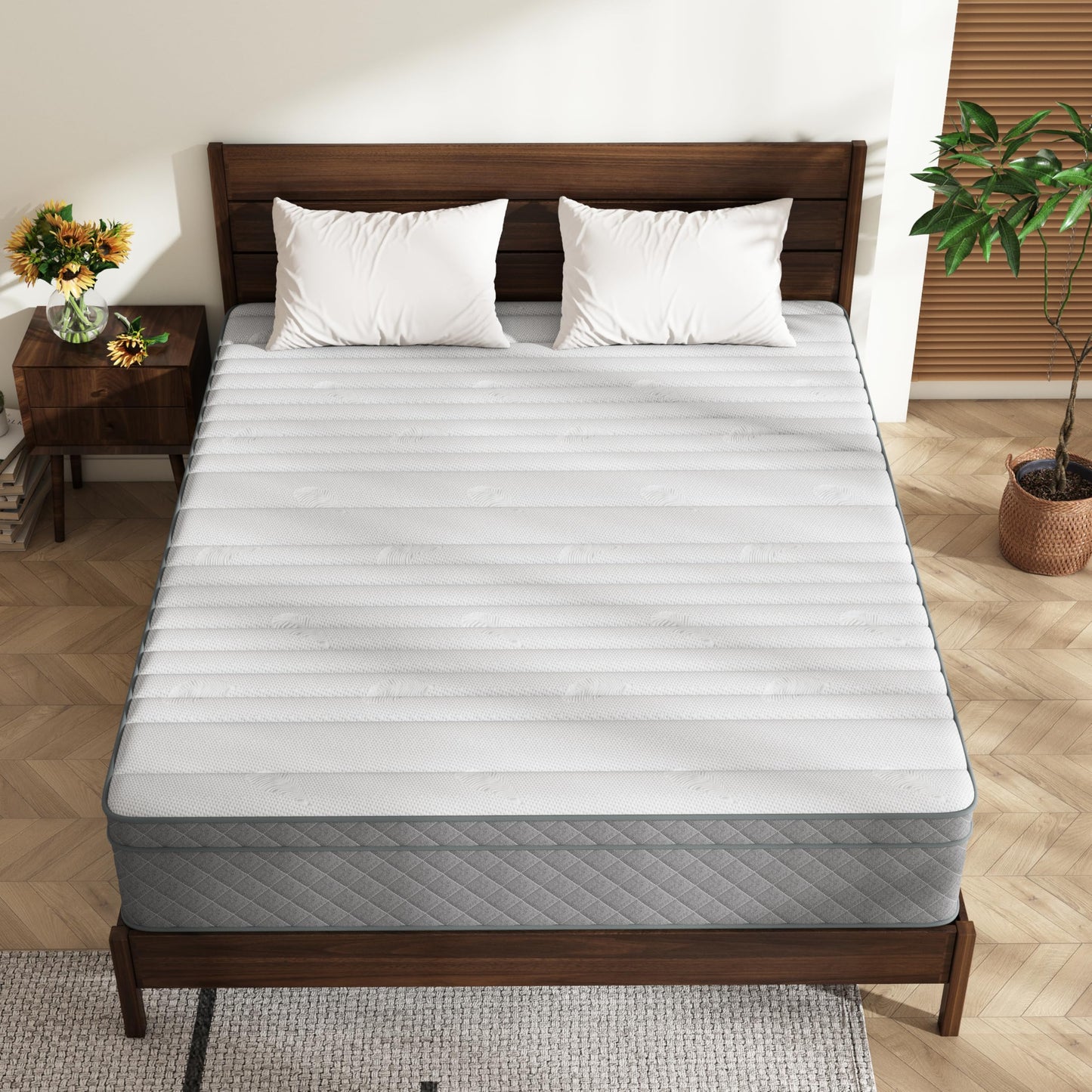 12 Inch Queen Hybrid Mattress | Medium Firm Memory Foam with Pocket Springs | CertiPUR-US Certified, Fiberglass Free
