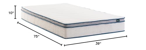 10 Inch Twin Size Hybrid Spring Mattress in a Box, Medium Firm Bed with Durable Support, Fiberglass-Free, Certified Safe Foams & Fabric