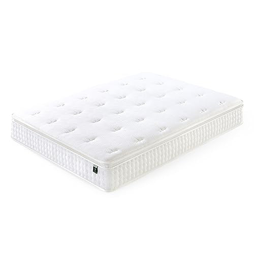 Queen Mattress, 12 Inch Euro Top Hybrid Bed in a Box with Pocket Springs, Pressure Relief & Motion Isolation