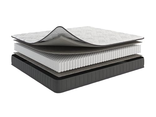 9 Inch Queen Size Hybrid Mattress in a Box, Medium Firm Bed with Pocketed Coils & CertiPUR-US Foam, Made in USA, Fiberglass-Free