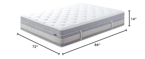 14 Inch California King Hybrid Mattress in a Box, Medium Plush Bed with Cooling Comfort Support & Motion Isolation, Fiberglass-Free, Certified Safe Foams & Fabric