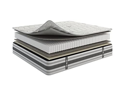 13 Inch Queen Size Eurotop Hybrid Mattress in a Box, Medium Firm Bed with Premium Quilted Cover, Made in USA, Fiberglass-Free