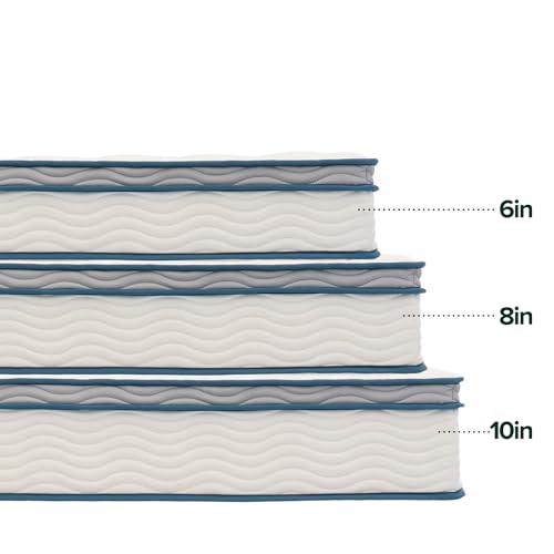 10 Inch Twin Size Hybrid Spring Mattress in a Box, Medium Firm Bed with Durable Support, Fiberglass-Free, Certified Safe Foams & Fabric