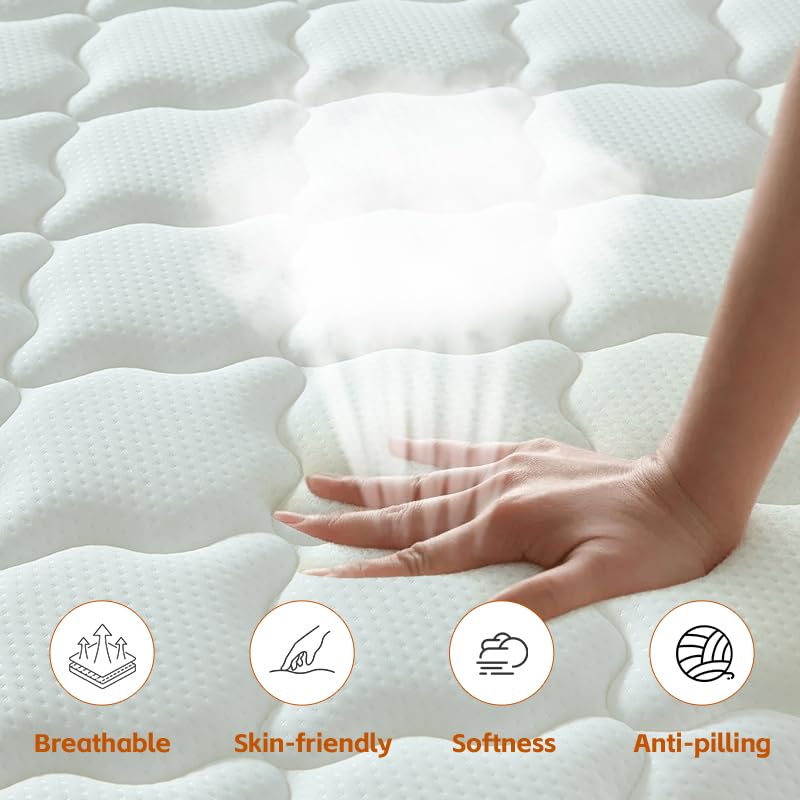 12 Inch Full Size Hybrid Mattress in a Box, Memory Foam & Individually Wrapped Pocket Coils, Medium Firm Bed for Pressure Relief, CertiPUR-US Certified, Fiberglass-Free, 54" × 75"