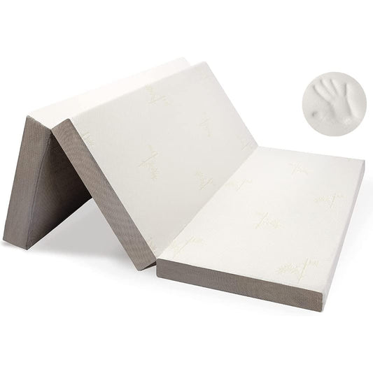 6 Inch Full Size Trifold Memory Foam Mattress, Portable & Foldable with Washable Cover, Guest Bed for Floor, RV, Travel, Camping & Sleepovers, 75" × 52"