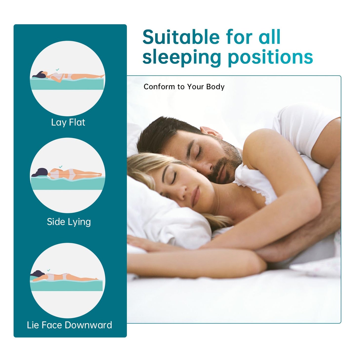 10 Inch Queen Mattress | Medium Firm Gel Memory Foam | White Bed in a Box | Cooling, Pressure Relief, Washable Cover