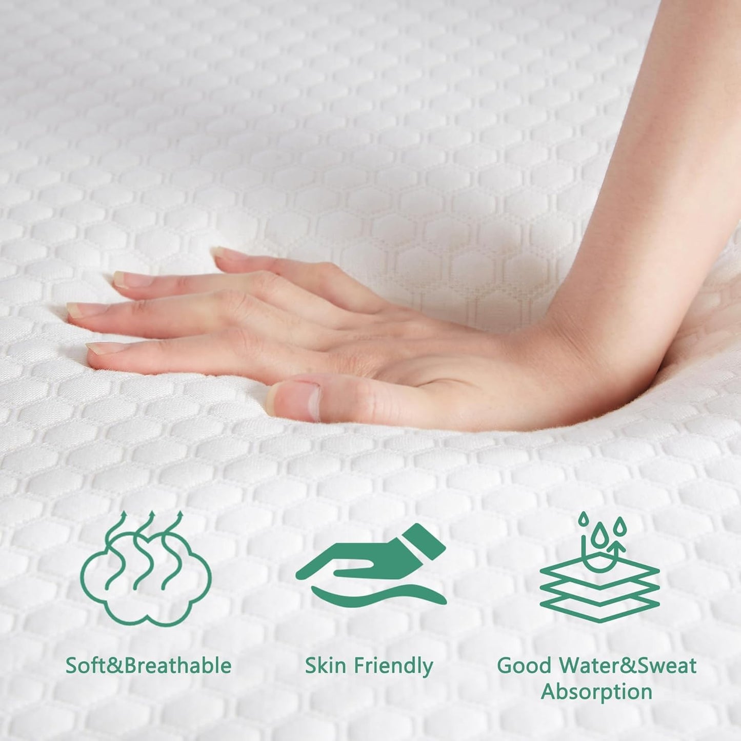 California King Mattress, 8 Inch Medium Firm Memory Foam Bed, Charcoal Infused with Washable Cover & Cooling Pressure Relief