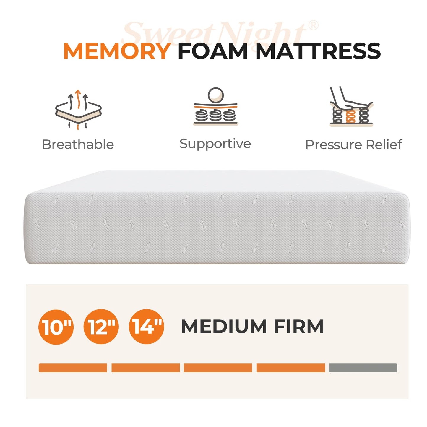 12 Inch Full Size Memory Foam Mattress in a Box, Medium Firm Bed for Comfort & Pressure Relief, CertiPUR-US Certified