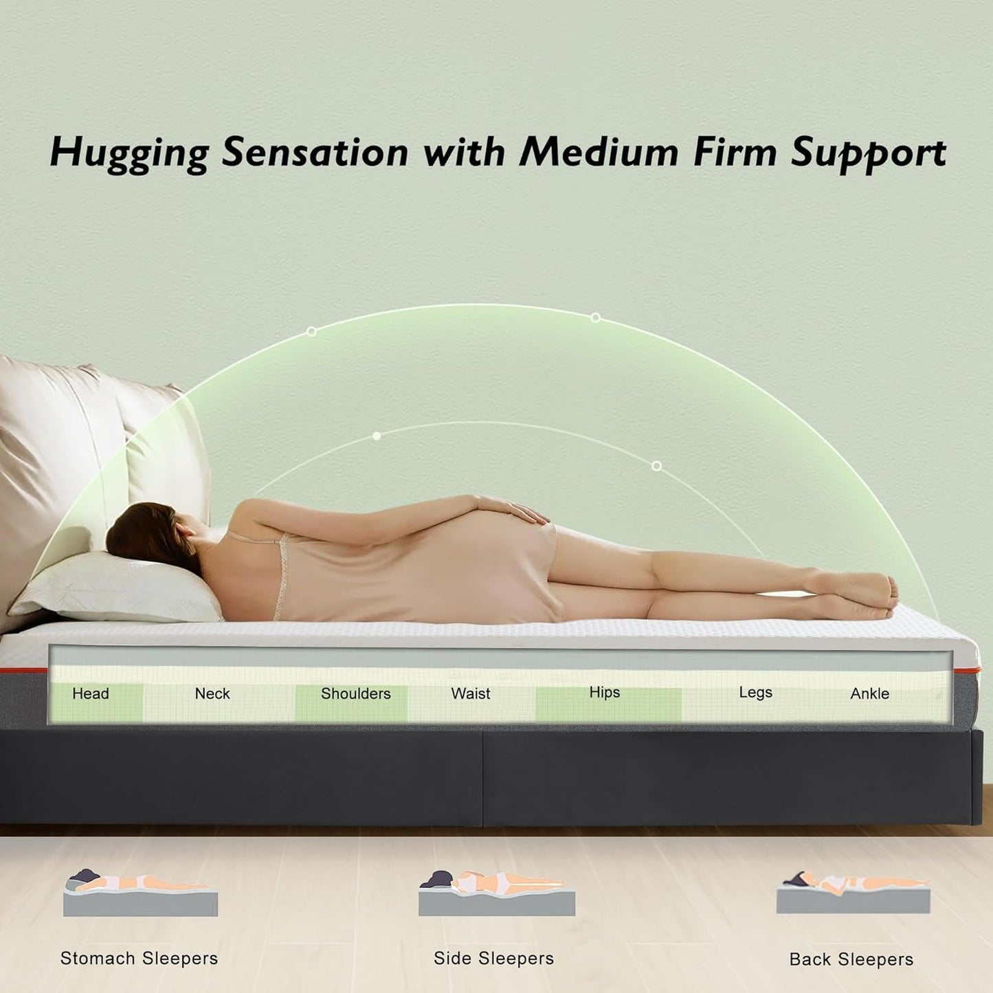 California King Mattress, 8 Inch Medium Firm Memory Foam Bed, Charcoal Infused with Washable Cover & Cooling Pressure Relief