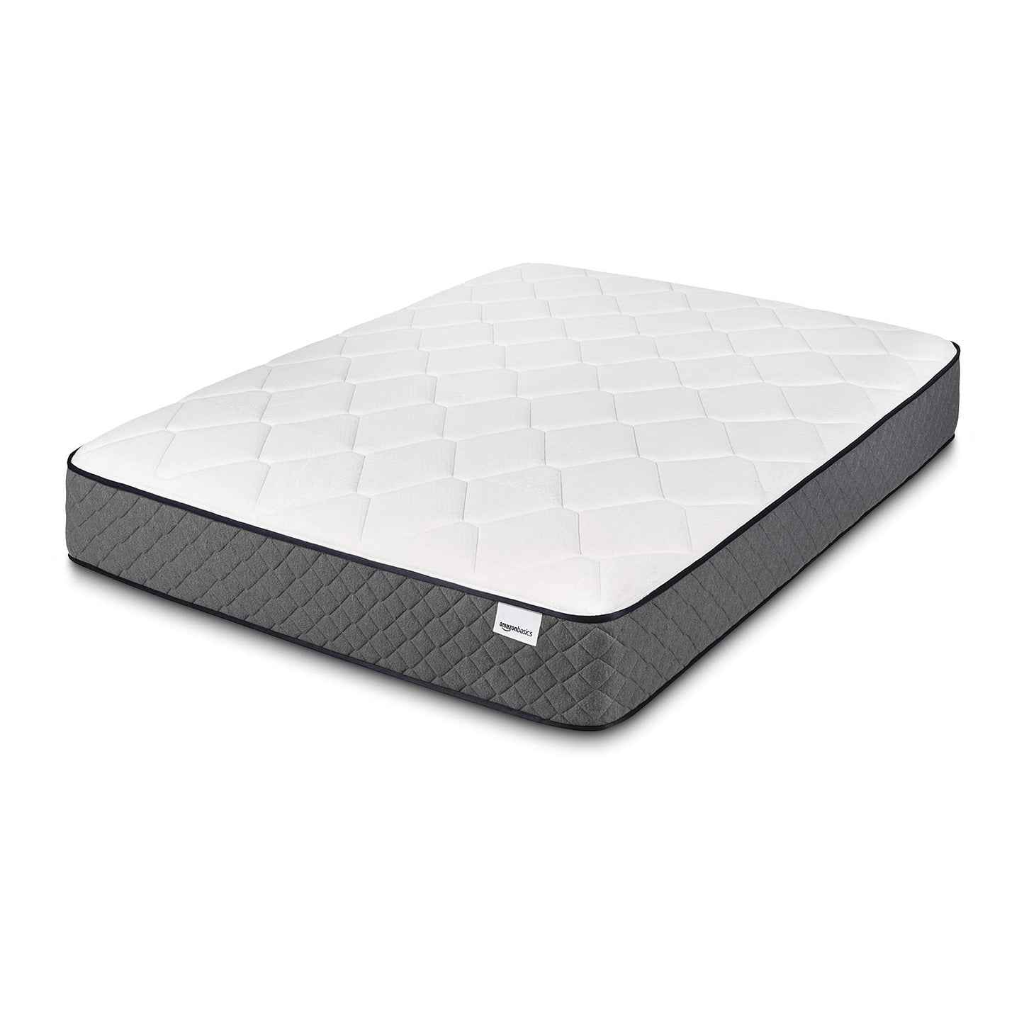 Full Mattress, 10 Inch Hybrid Memory Foam Bed in a Box, Medium Feel with Motion Isolation Springs, White/Gray