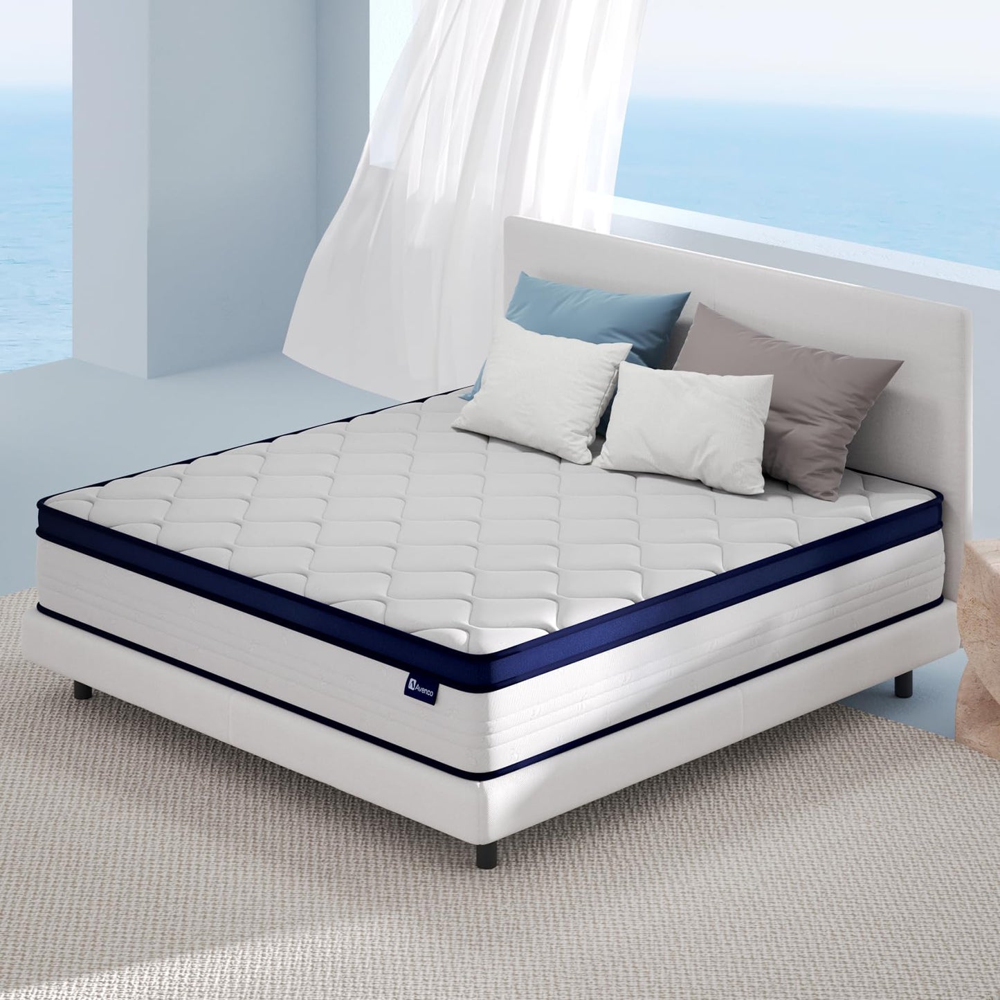 12 Inch Twin Size Hybrid Mattress in a Box, Multi-Layer Comfort Foam & Coils for Back Support, Medium Firm, Breathable