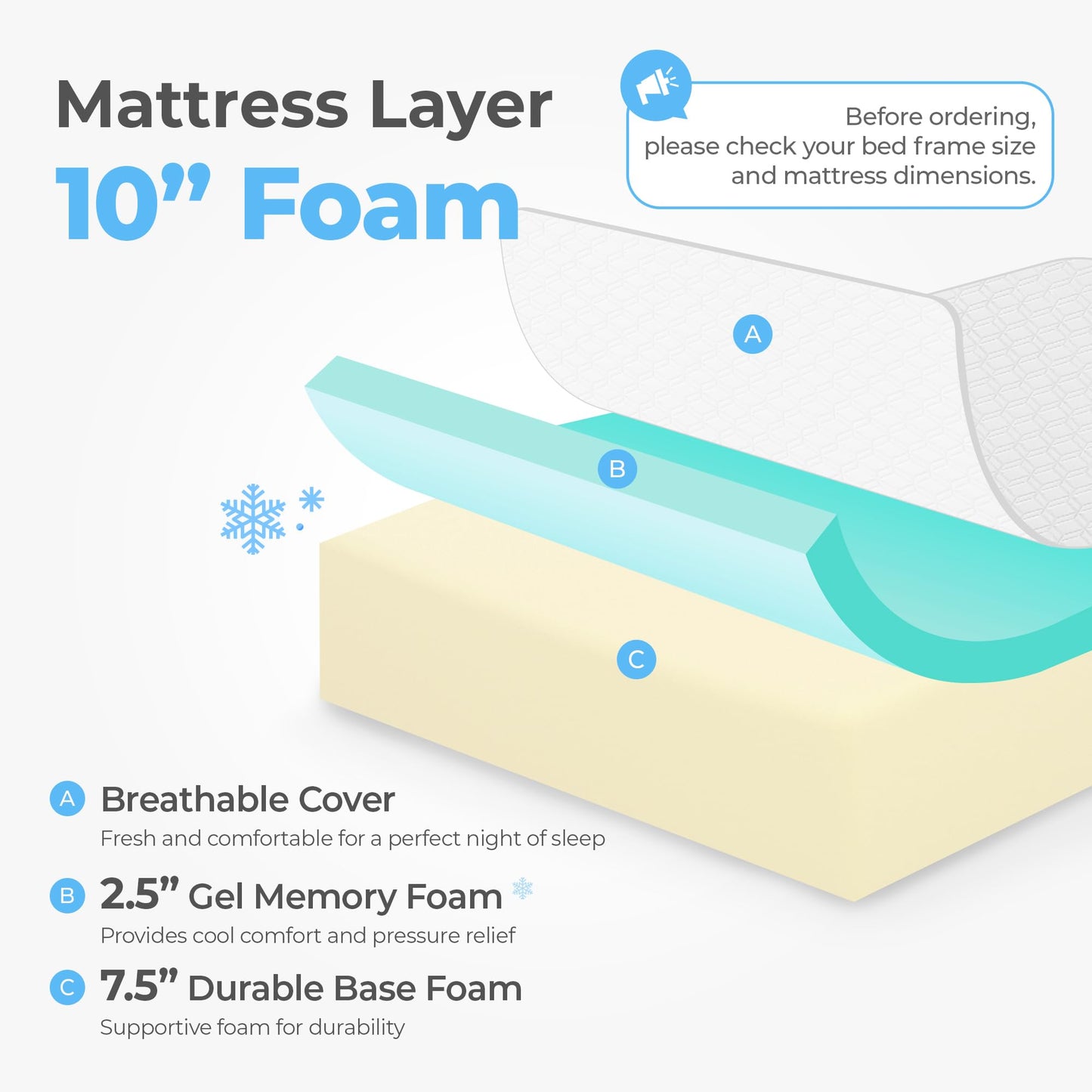8 Inch California King Medium Firm Gel Memory Foam Mattress in a Box, Cooling Bed with Pressure Relief, Removable Soft Cover, CertiPUR-US Certified, Fiberglass-Free