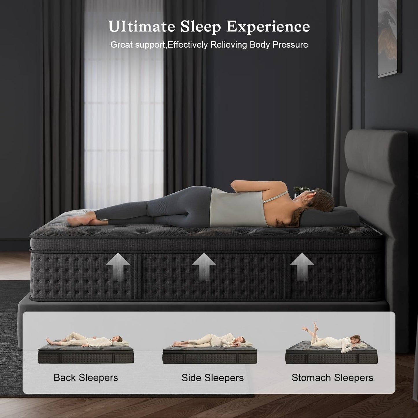 14 Inch Queen Hybrid Mattress | Memory Foam with Pocket Springs | Gel Foam for Back Support | Soft, Breathable, 100 Night Trial