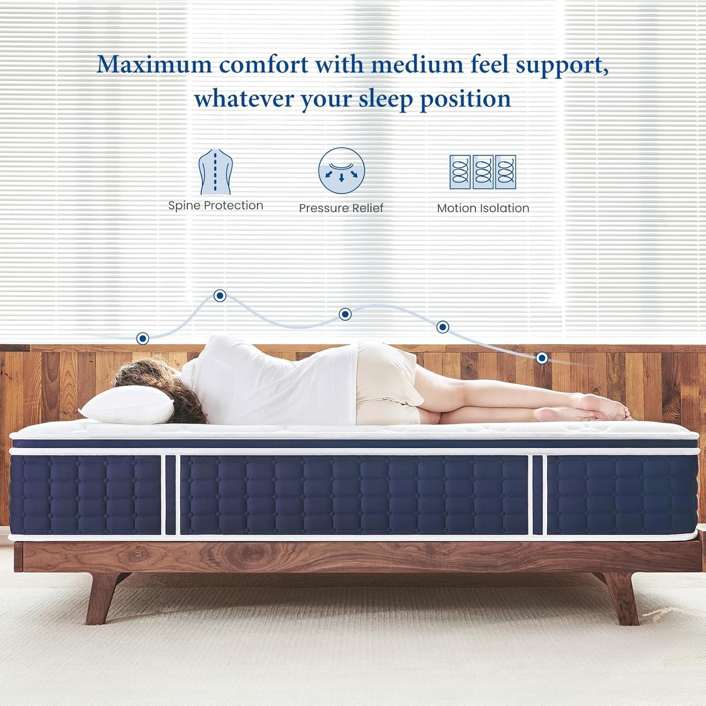 10 Inch Twin Size Hybrid Memory Foam Mattress in a Box, Medium Firm Bed for Pressure Relief, CertiPUR-US Certified