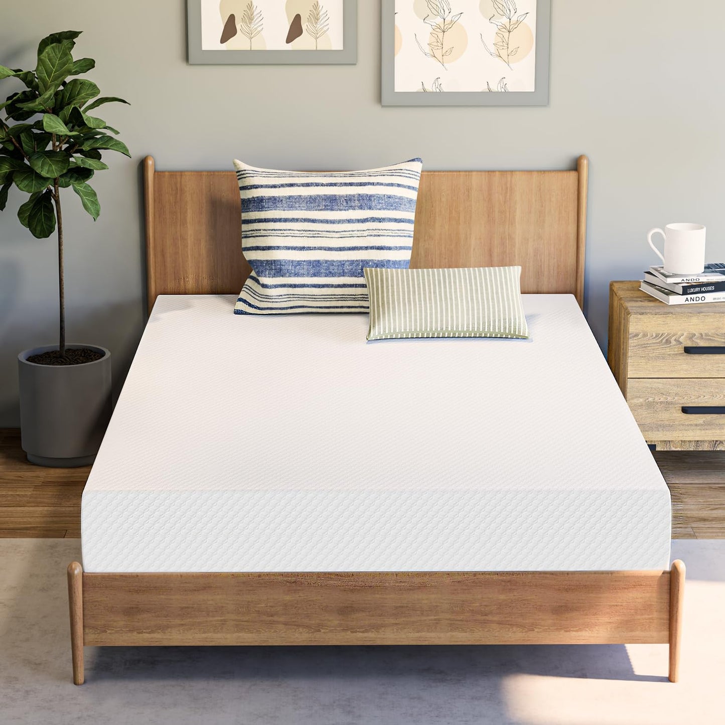 8 Inch Full Size Medium Firm Gel Memory Foam Mattress in a Box, Cooling Bed with Pressure Relief, Removable Soft Cover, CertiPUR-US Certified, Fiberglass-Free