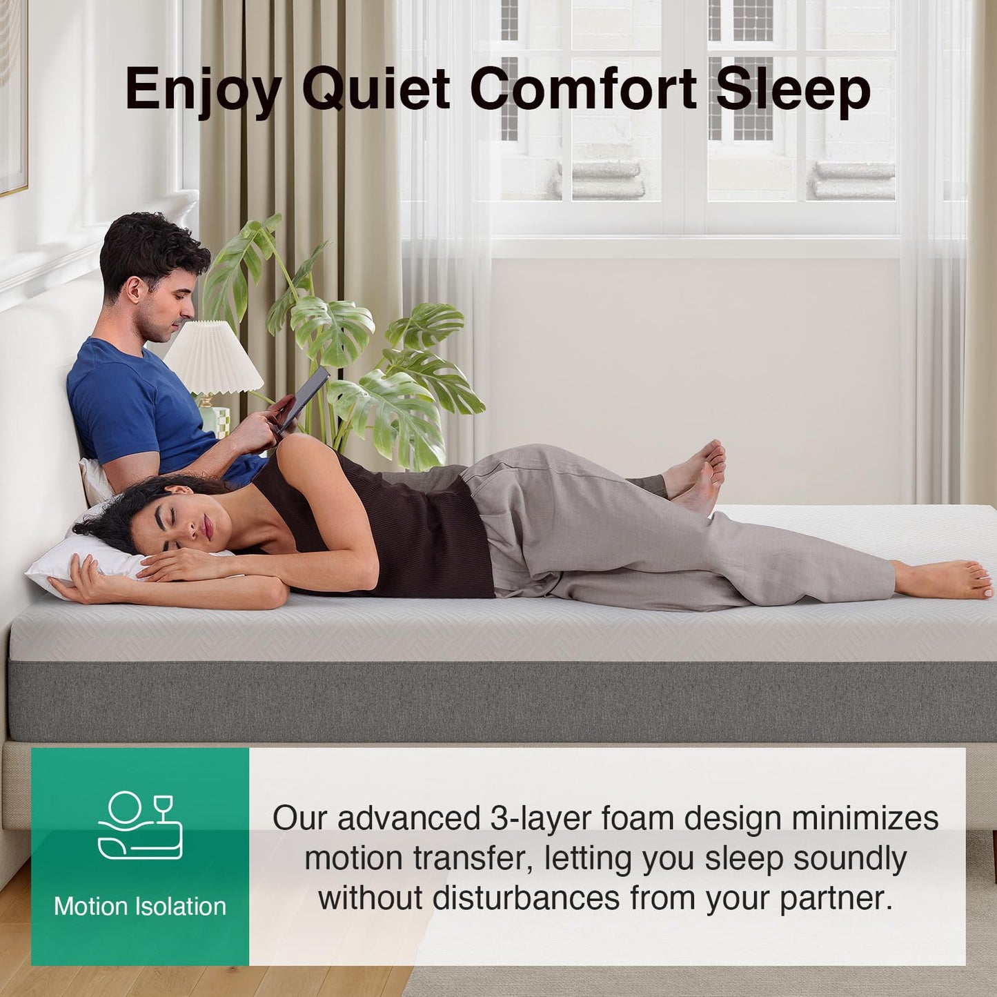 8-Inch Memory Foam Mattress, Twin Size, Medium Firm, Pressure-Relieving Layers, 180-Night Trial, CertiPUR-US Certified, Mattress in a Box