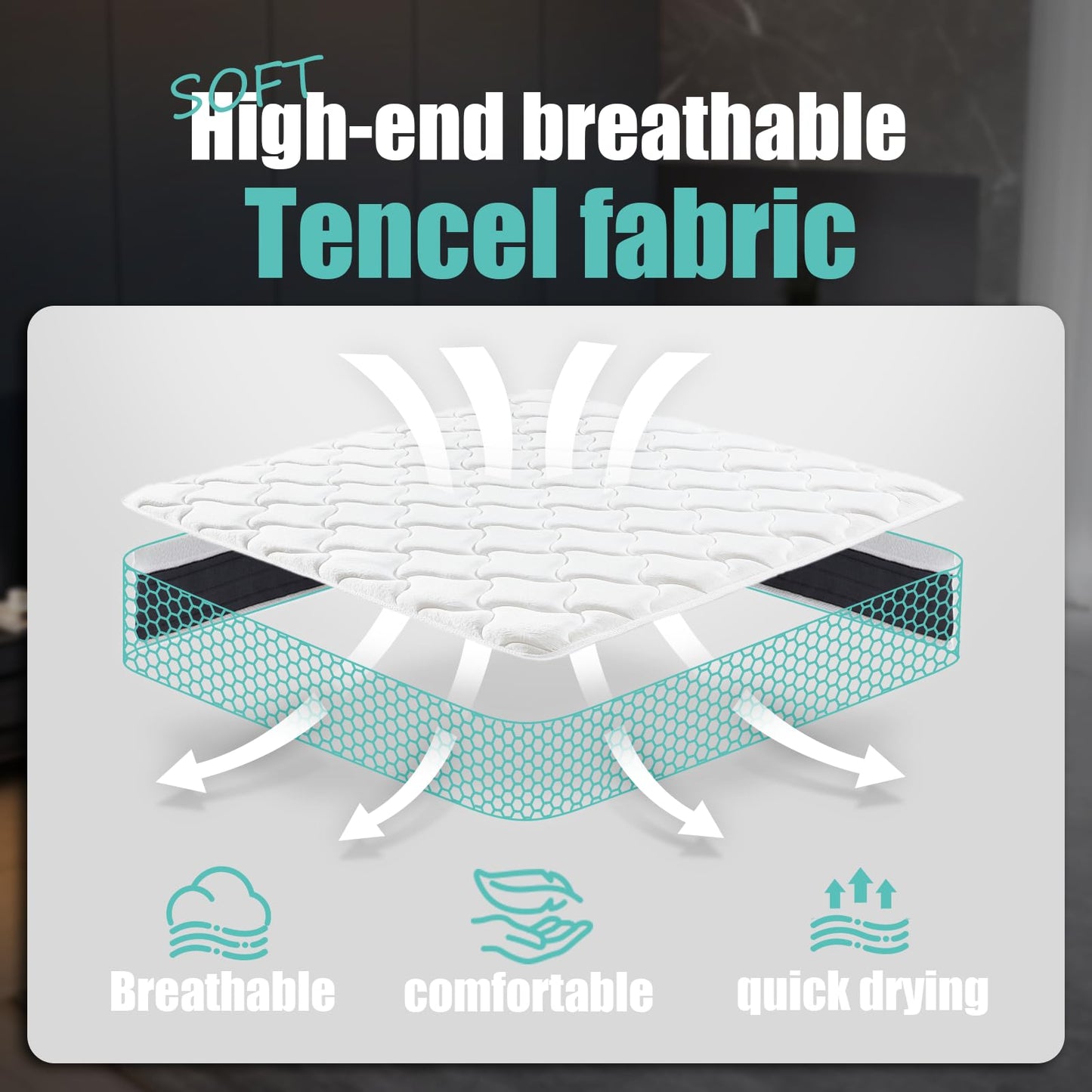 12 Inch Queen Size Mattress, Soft & Comfortable Bed with Breathable Material, Four-Sided Reinforcement, Quiet & Easy to Clean, Vacuum Packed