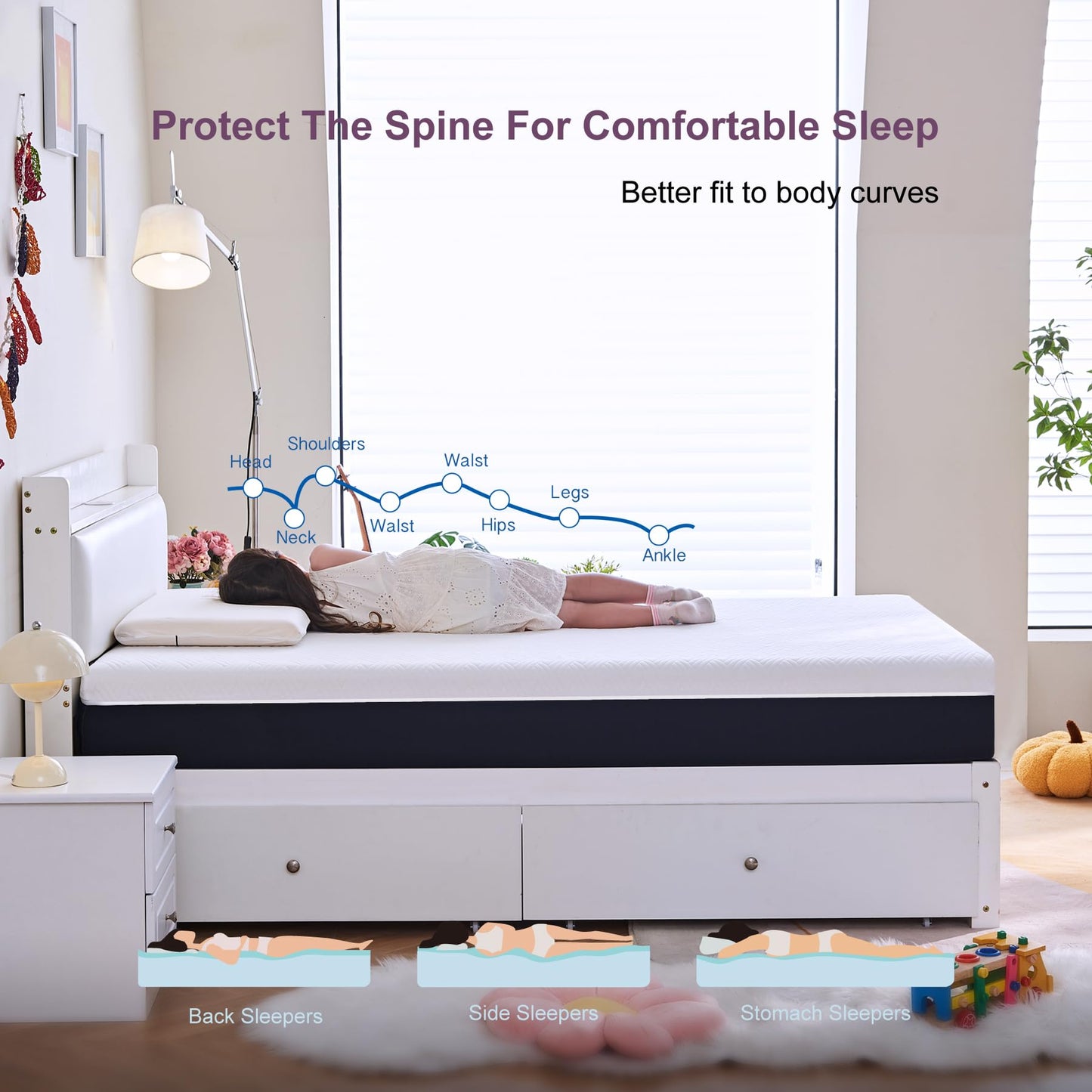Twin Mattress, 10 Inch Gel Memory Foam Bed in a Box, Medium Firm for Cool Sleep, Pressure Relief & CertiPUR-US Certified