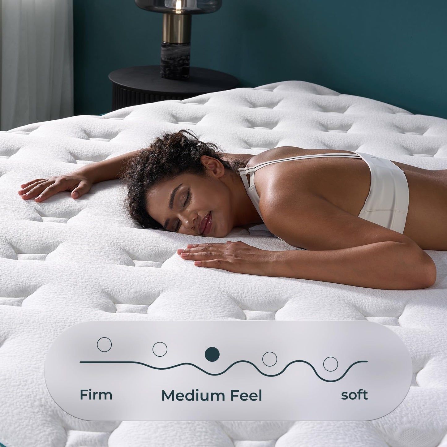 King Mattress, 14 Inch Hybrid Bed in a Box with Cooling Gel Memory Foam & Pocket Springs, Plush Firm Supportive Comfort