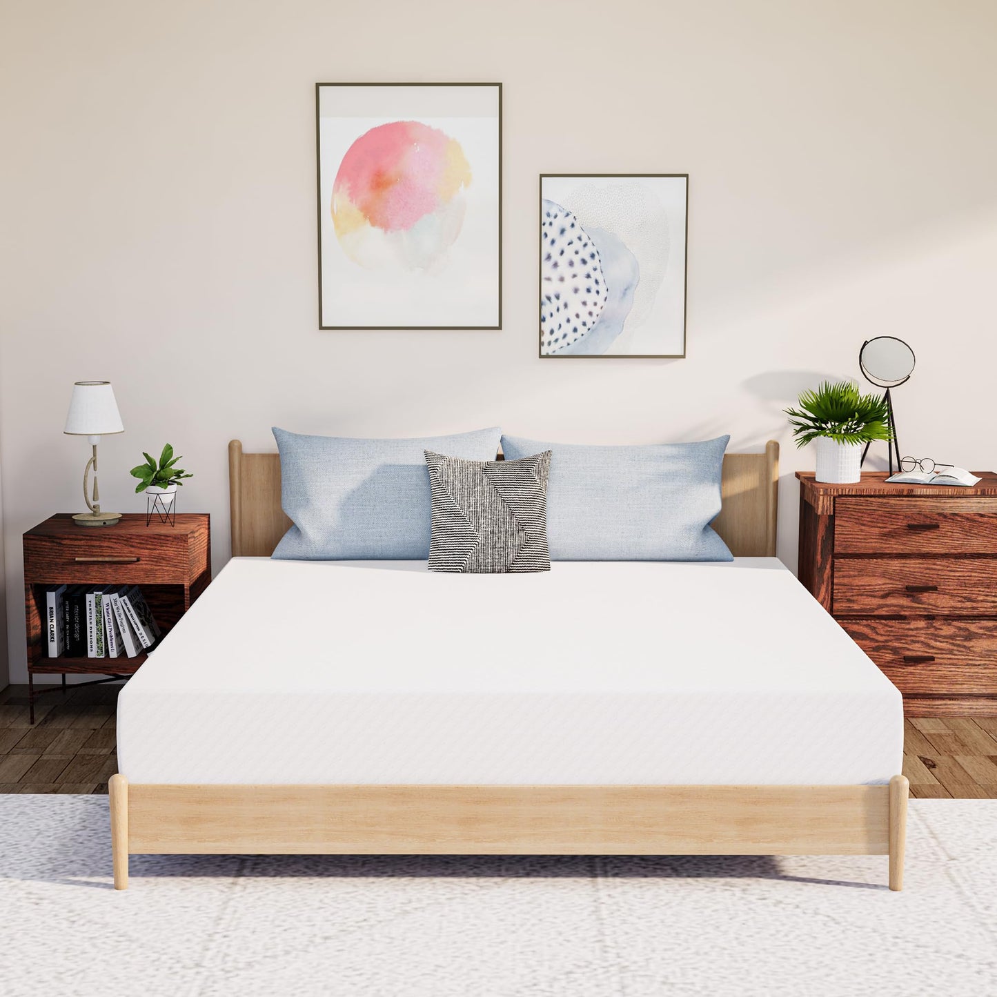 8 Inch California King Medium Firm Gel Memory Foam Mattress in a Box, Cooling Bed with Pressure Relief, Removable Soft Cover, CertiPUR-US Certified, Fiberglass-Free