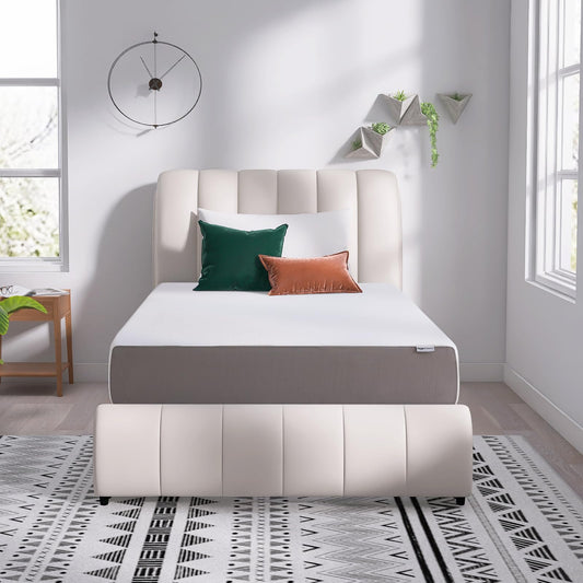 12 Inch Queen Memory Foam Mattress | Medium Firm | White/Grey