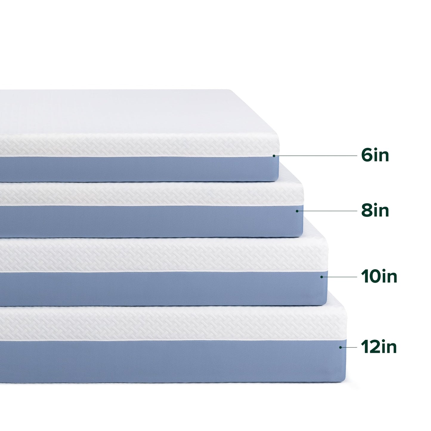Full Mattress, 10 Inch Memory Foam Bed in a Box, Medium Feel with Cooling Layers, Fiberglass Free & Certified Safe Materials