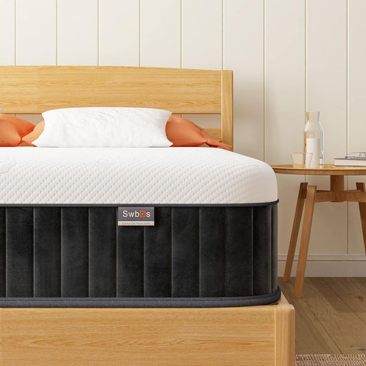 12 Inch Queen Hybrid Mattress | Firm Memory Foam with Pocket Springs | Pressure Relief