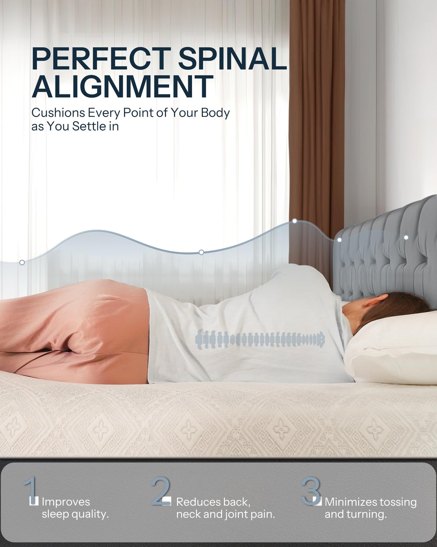 10 Inch King Size Cooling Gel Memory Foam Mattress in a Box, Pressure Relief & Motion Isolation, Breathable Fabric, Made in USA