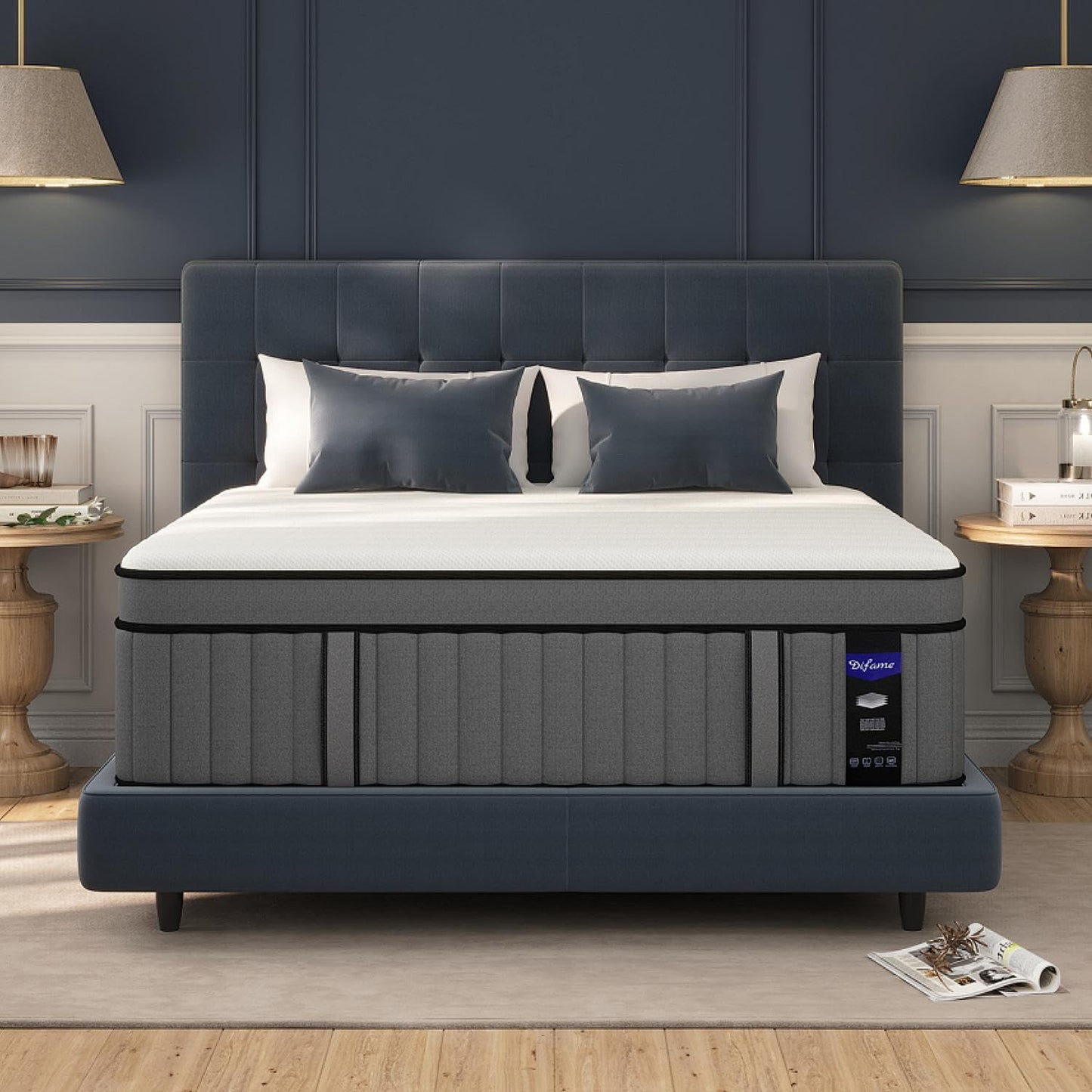 14 Inch Queen Size Hybrid Mattress in a Box, Gel Memory Foam & Pocket Springs, Firm Bed with Pressure Relief, Cooling & Edge Support