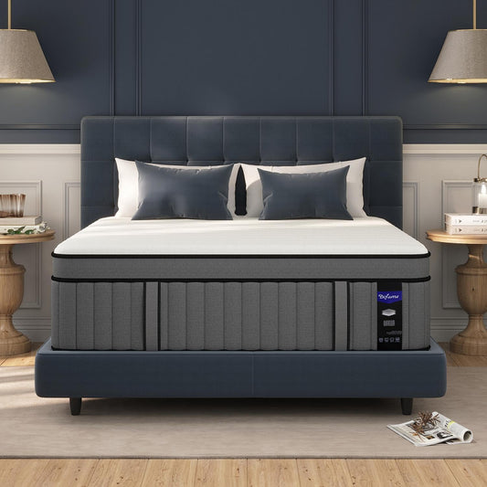 14 Inch Queen Size Hybrid Mattress in a Box, Gel Memory Foam & Pocket Springs, Firm Bed with Pressure Relief, Cooling & Edge Support