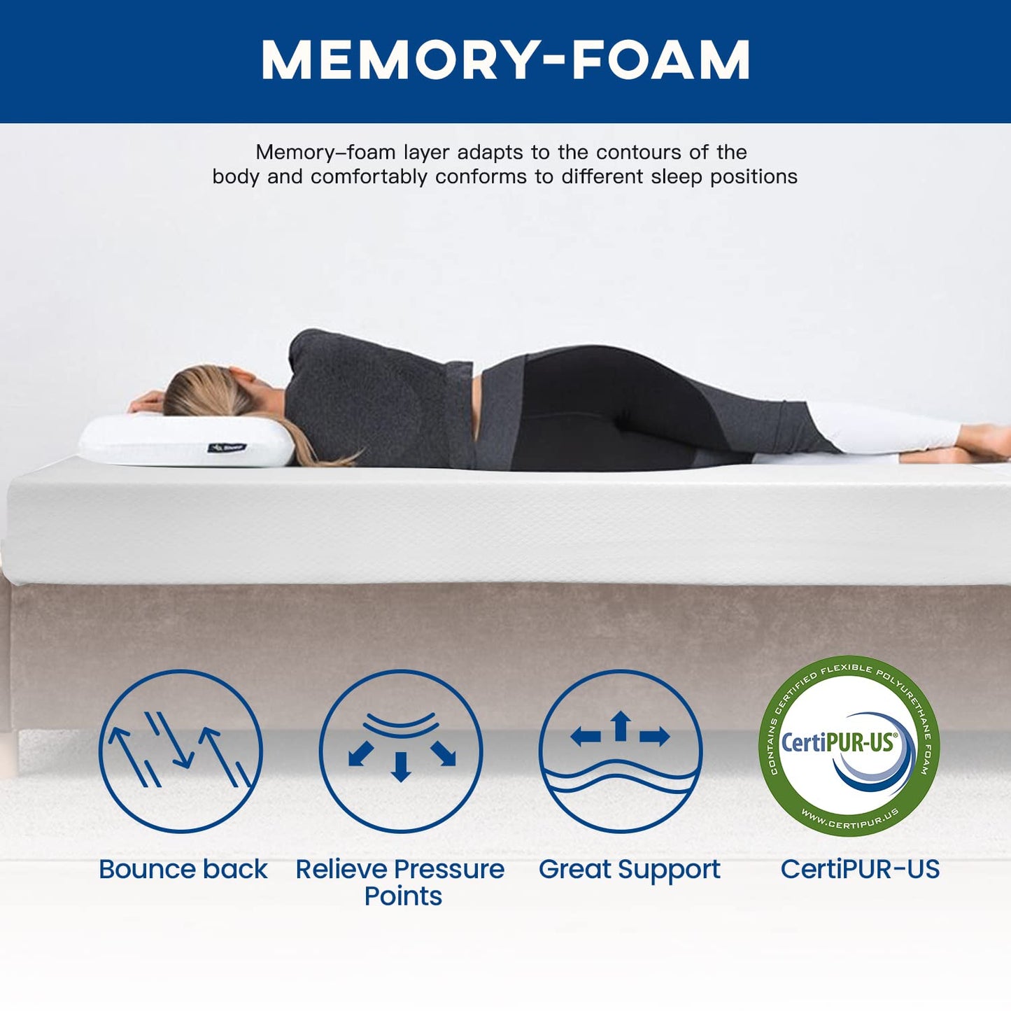 14 Inch Twin XL Memory Foam Mattress | Medium Firm Cooling Copper Gel | Bed in a Box | Back Pain Relief | Black 38x80x14