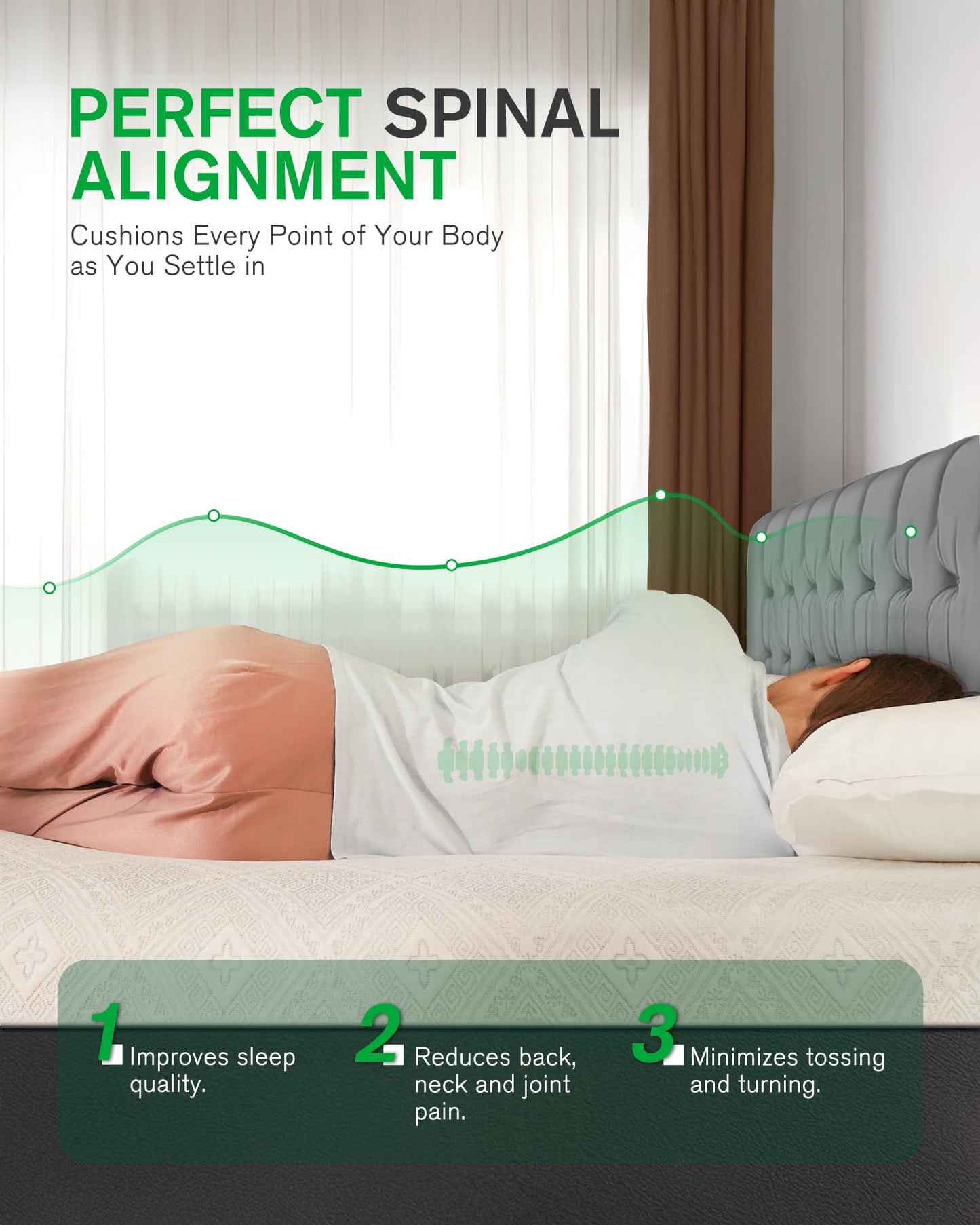 10 Inch King Size Cooling Gel Memory Foam Mattress in a Box, Pressure Relief & Motion Isolation, Breathable Fabric, Made in USA