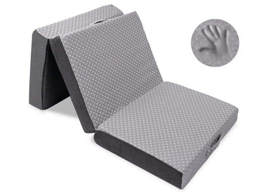 6 Inch Cot Size Trifold Memory Foam Mattress, Portable & Foldable with Washable Cover, Guest Bed for Floor, RV, Travel, Camping & Sleepovers, 75" × 31"