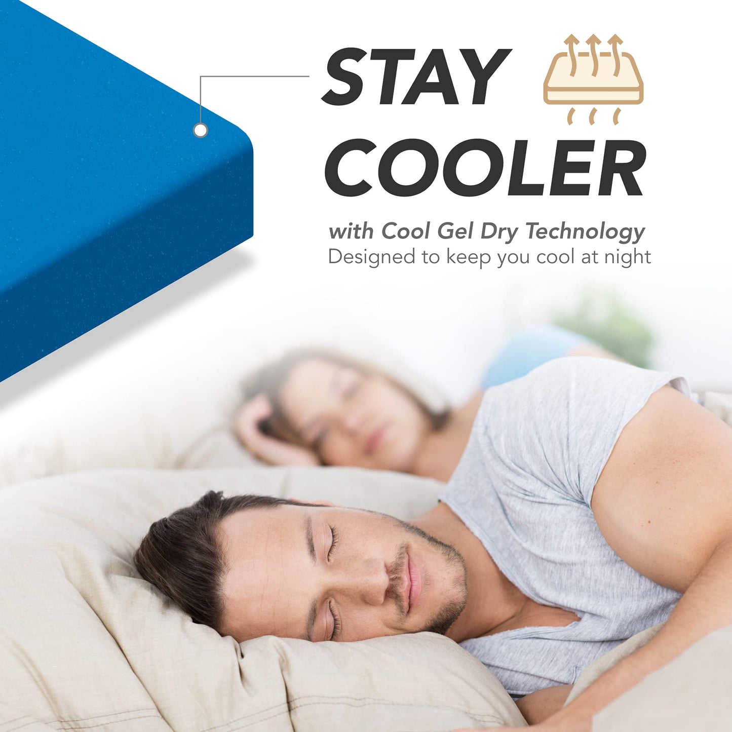 12 Inch King Memory Foam Mattress | Medium Firm Gel Infused | CoolBreeze Air Technology | USA Made 76x80