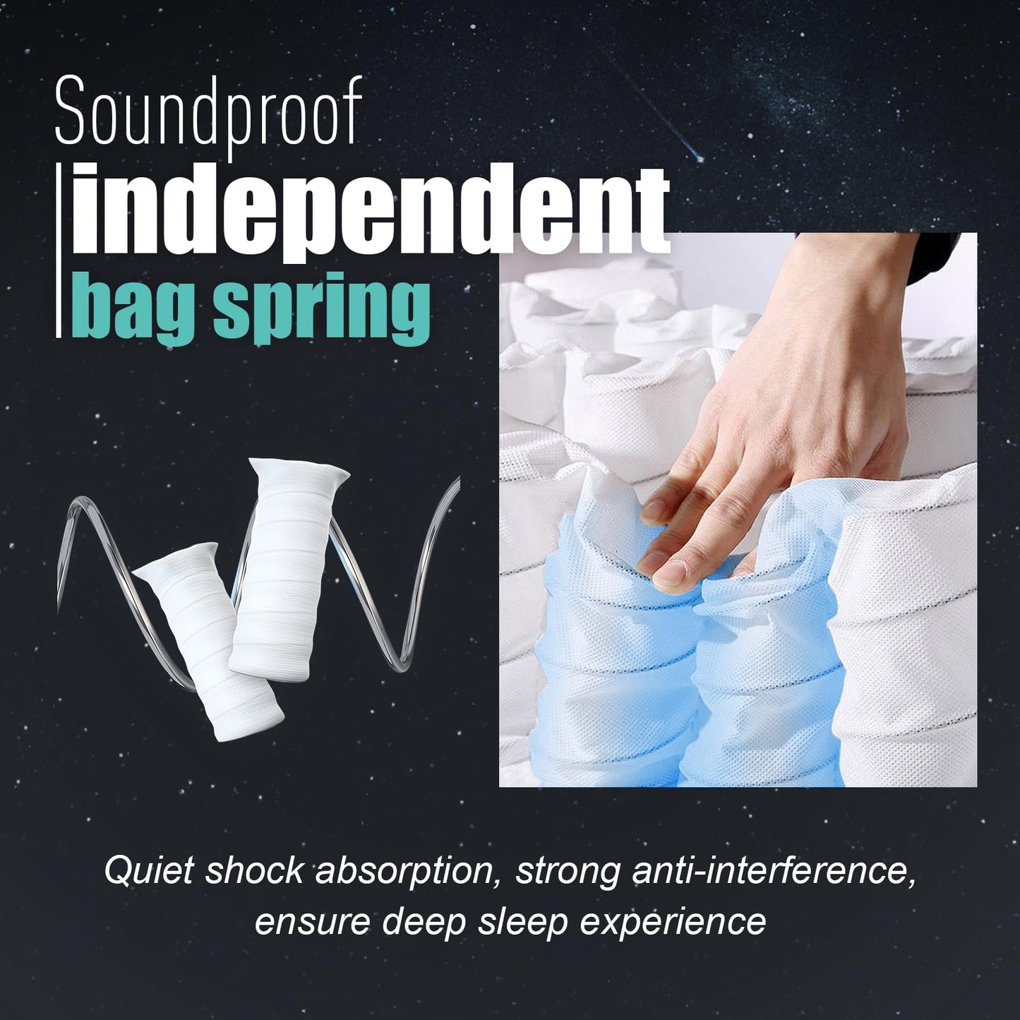 King Mattress 12 inch King Size Mattress 80"*76"*12" Healthy Material Soft Comfortable Breathable Four-Sided Reinforcement Quiet Easy to Clean Vacuum Packed