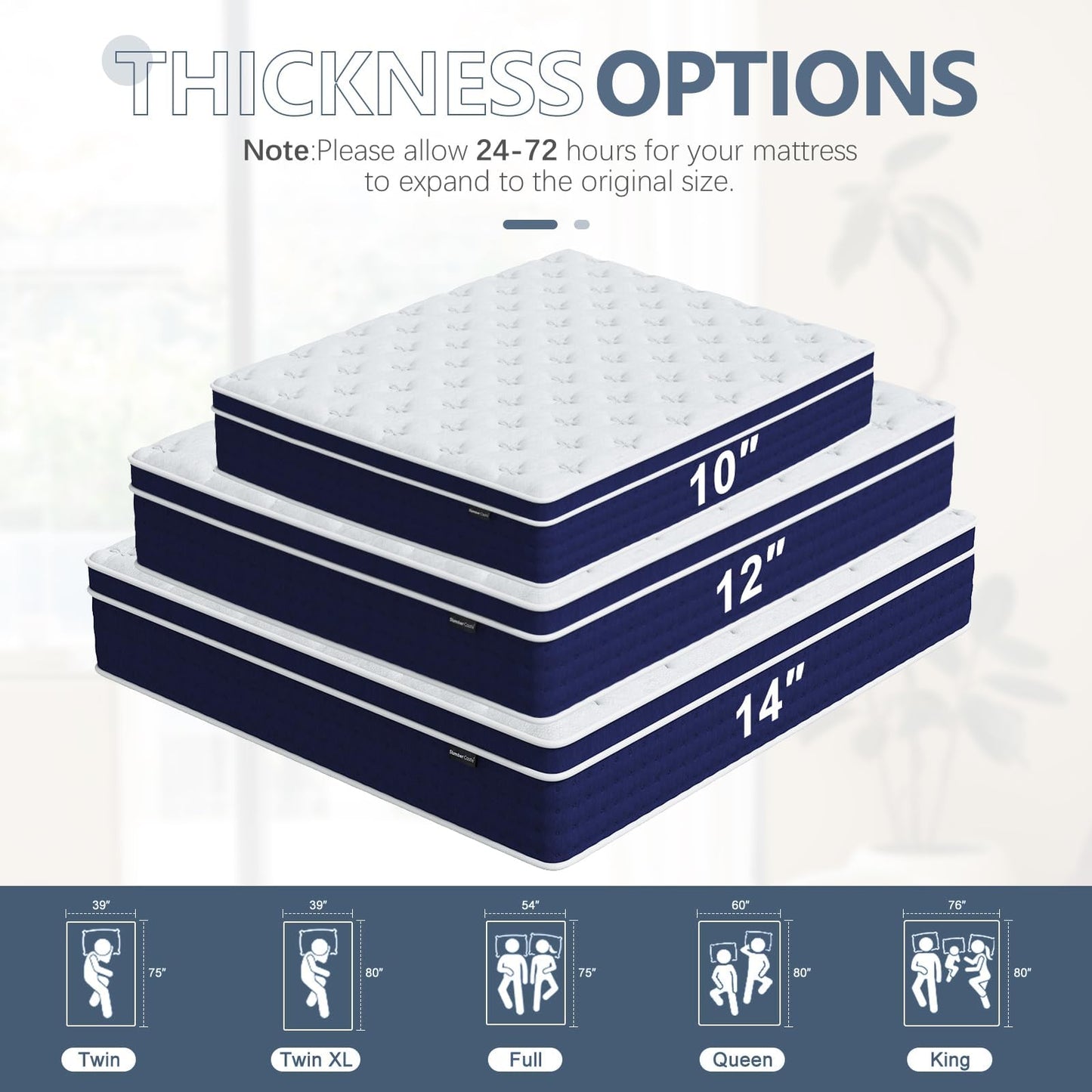 12 Inch Queen Size Hybrid Gel Memory Foam Mattress in a Box, Medium Firm Bed with 10-Layer Luxury, Pressure Relief & Support, CertiPUR-US, 365-Night Trial