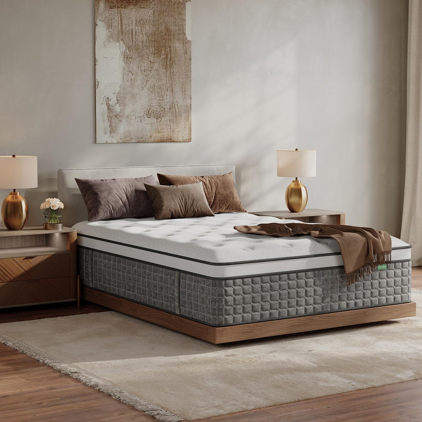 12 Inch Full Size Hybrid Memory Foam Mattress in a Box, Pocket Springs for Motion Isolation & Silent Sleep, Medium Firm Bed with Pressure Relief