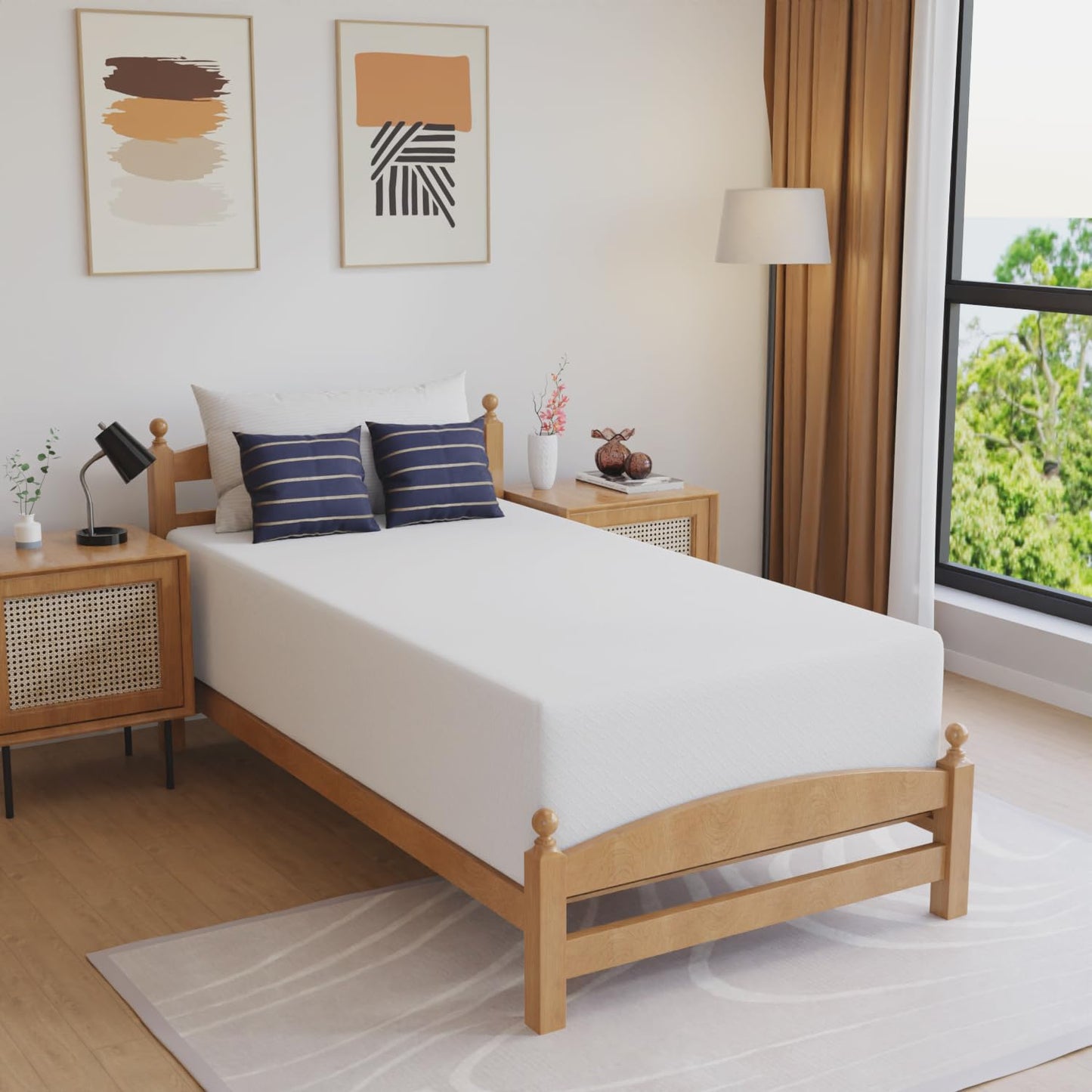 10 Inch Queen Mattress | Medium Firm Gel Memory Foam | White Bed in a Box | Cooling, Pressure Relief, Washable Cover