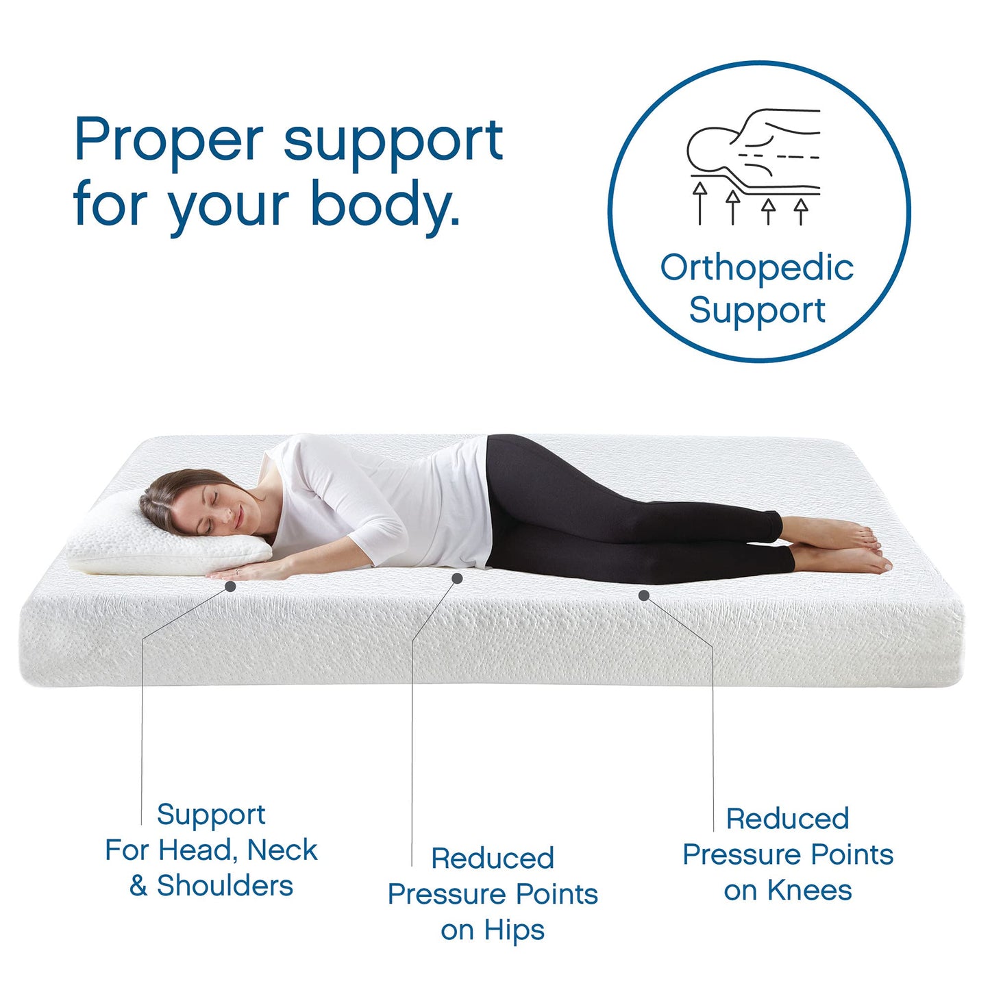 10-Inch Memory Foam Mattress, Twin Size, Comfort Foam for Back Pain Relief & Support, Cool Night Sleep, CertiPUR-US Certified, Mattress in a Box