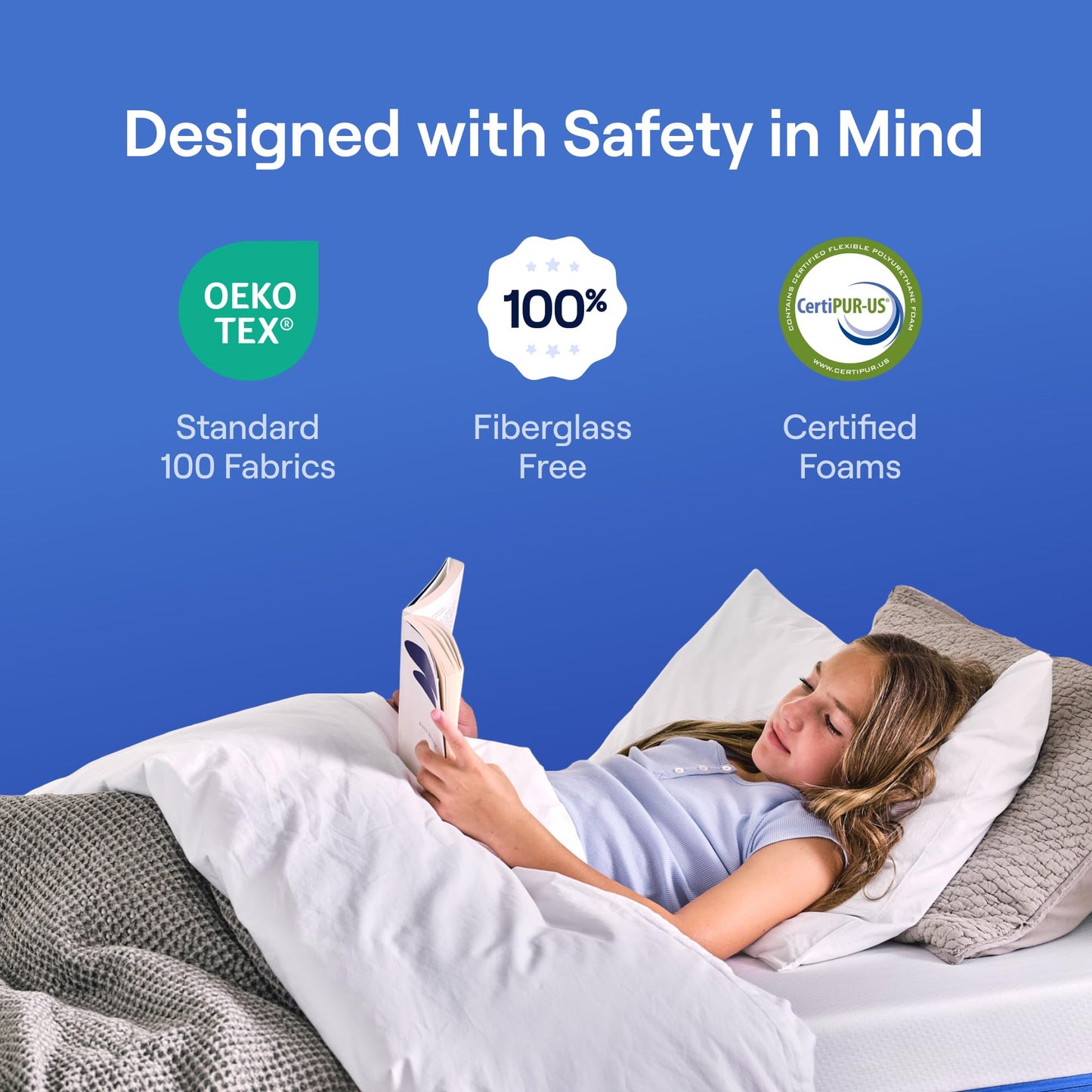 8 Inch Twin Size Kids Mattress, 2-Sided Memory Foam for Growing Children, Pressure Relief, Fiberglass-Free, Mattress in a Box, 365 Night Trial