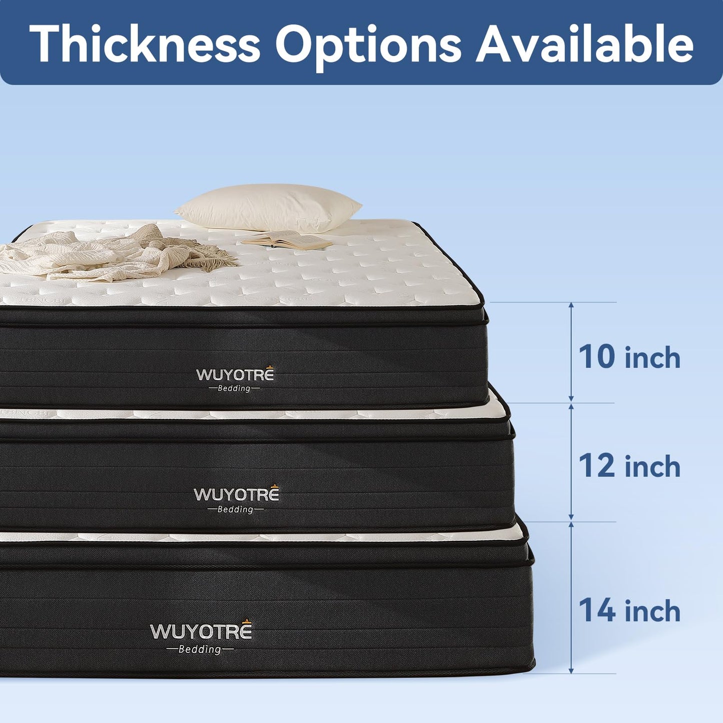 14 Inch Full Size Hybrid Mattress in a Box, Cooling Memory Foam & Independent Springs, Soft Breathable Bed for Back Pain Relief, Medium, CertiPUR-US