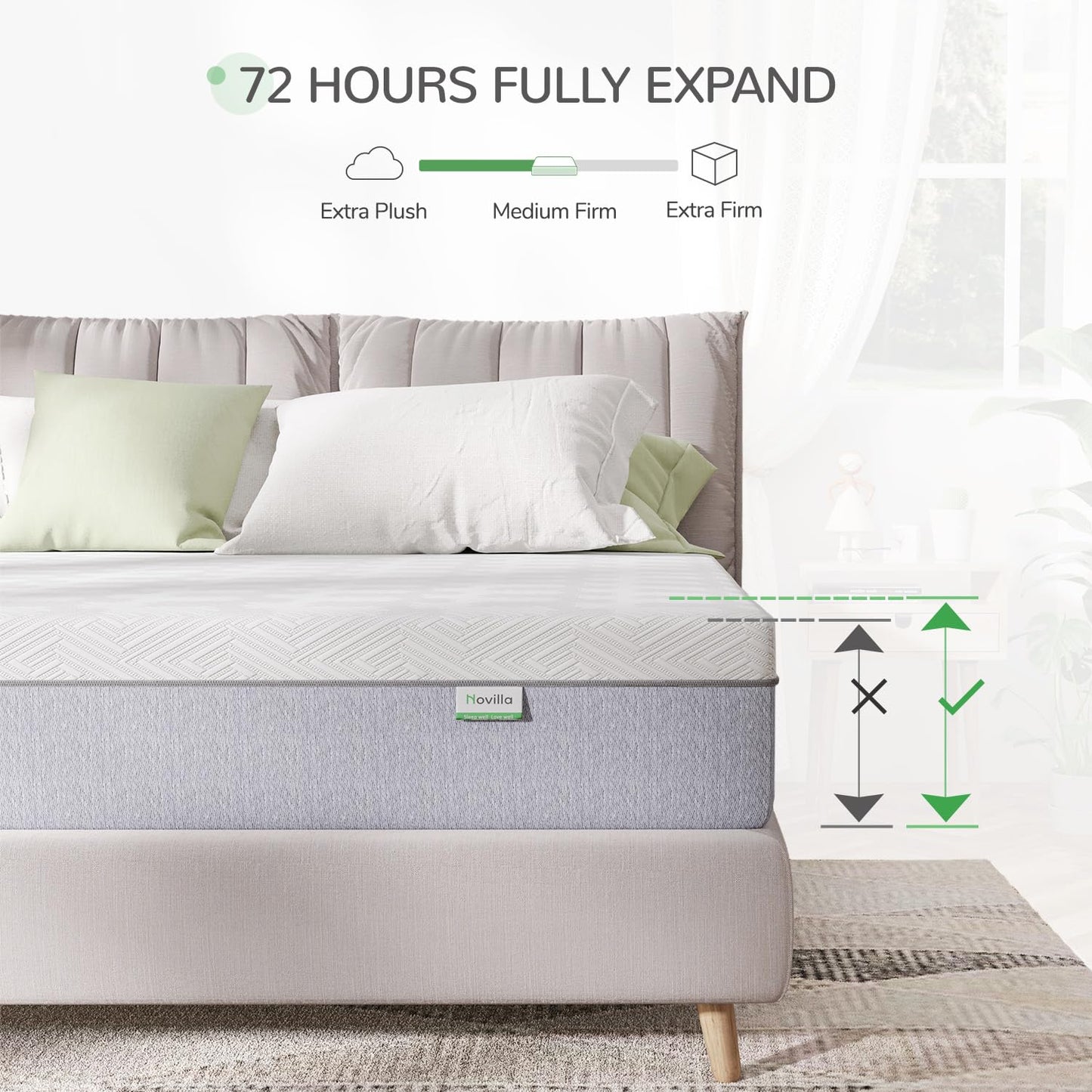 10 Inch Queen Memory Foam Mattress | Gel Foam for Cool Sleep & Pressure Relief | Medium Plush