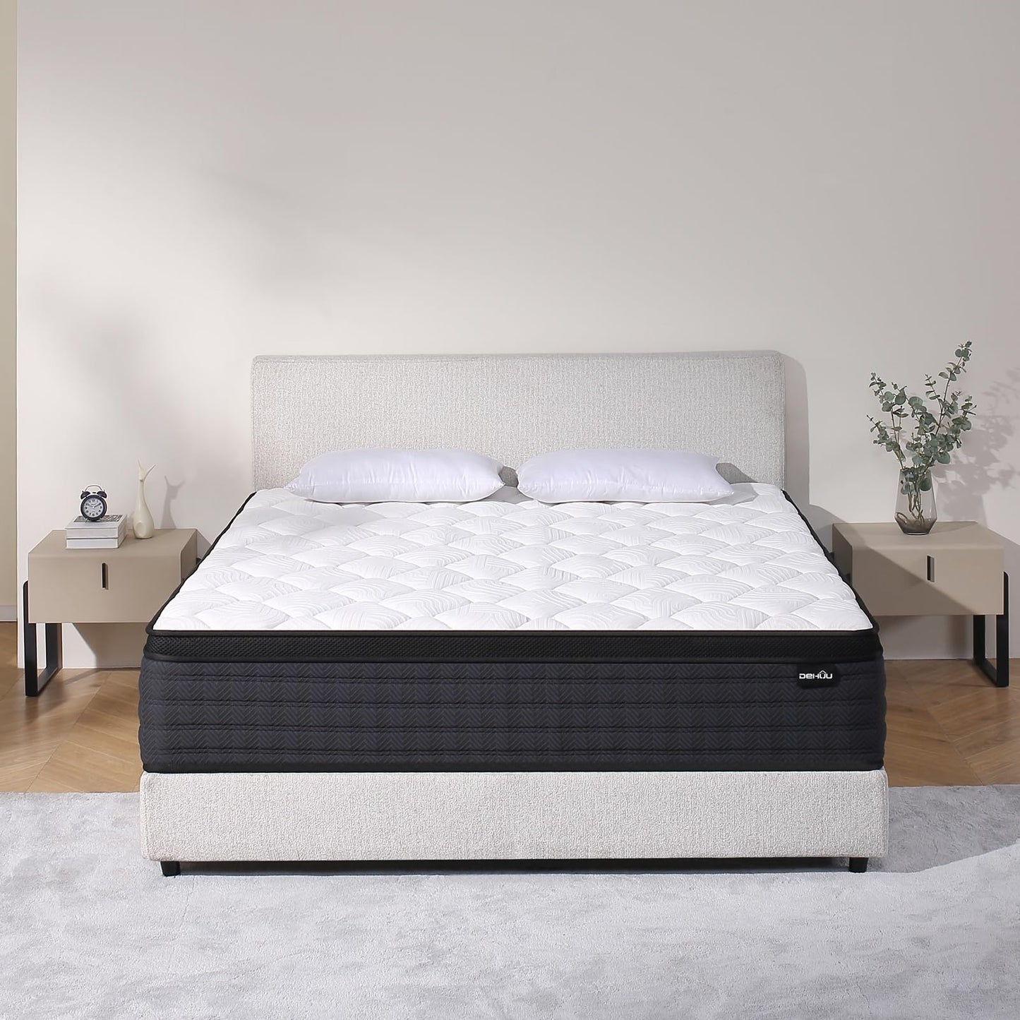 12 Inch King Size Hybrid Memory Foam Mattress in a Box, Medium Firm Bed for Pressure Relief, CertiPUR-US Certified