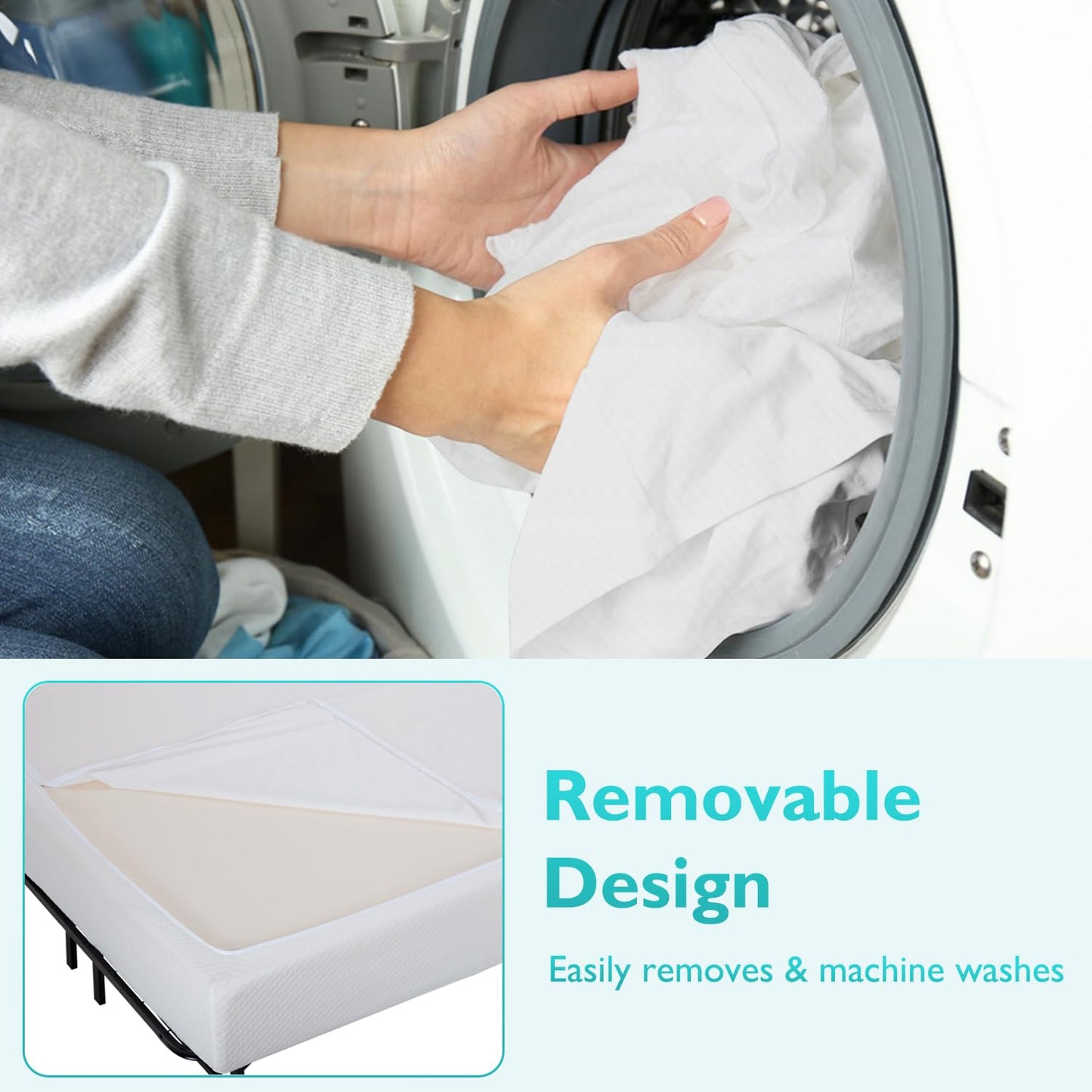 10 Inch King Mattress | Medium Firm Gel Memory Foam | White Bed in a Box | Cooling, Pressure Relief, Washable Cover